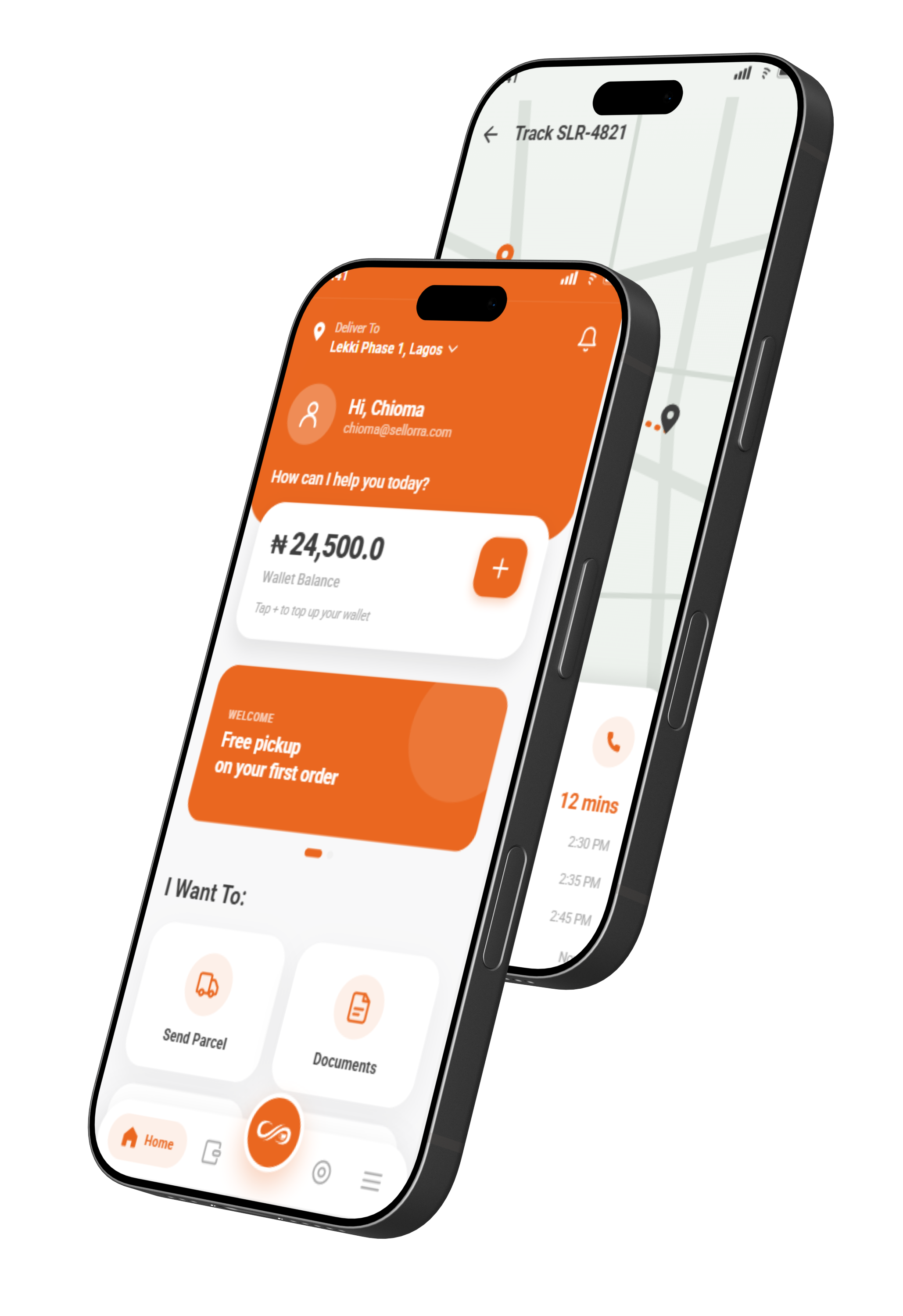 Sellorra delivery app on mobile